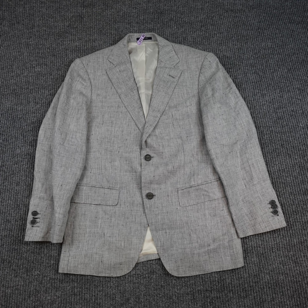 Suitsupply Napoli Blazer Mens 36 Gray Linen Check Sport Coat Jacket Summer